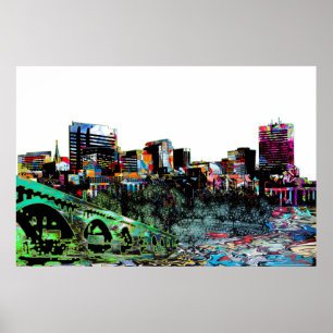 Poster Colúmbia, Carolina do Sul em grafite