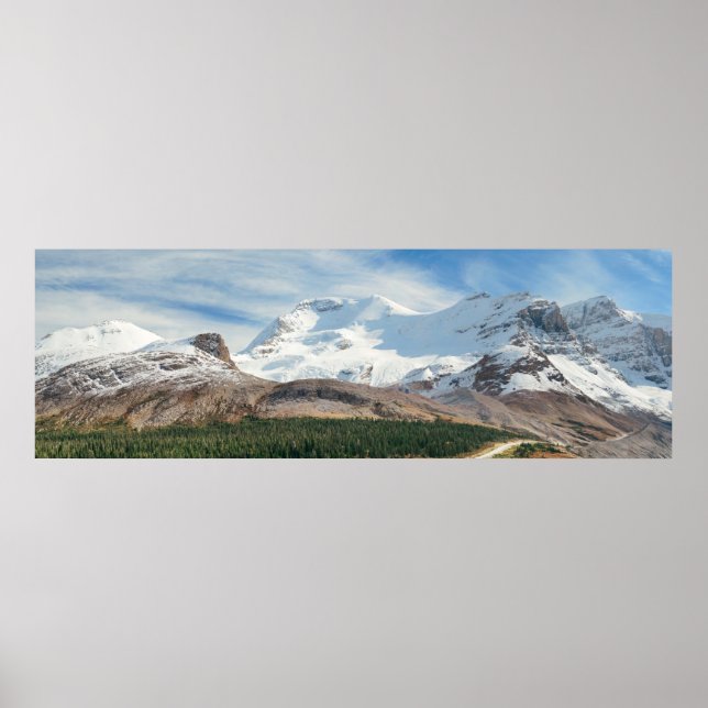 Poster Columbia Icefield panorama with snow covered mount (Frente)