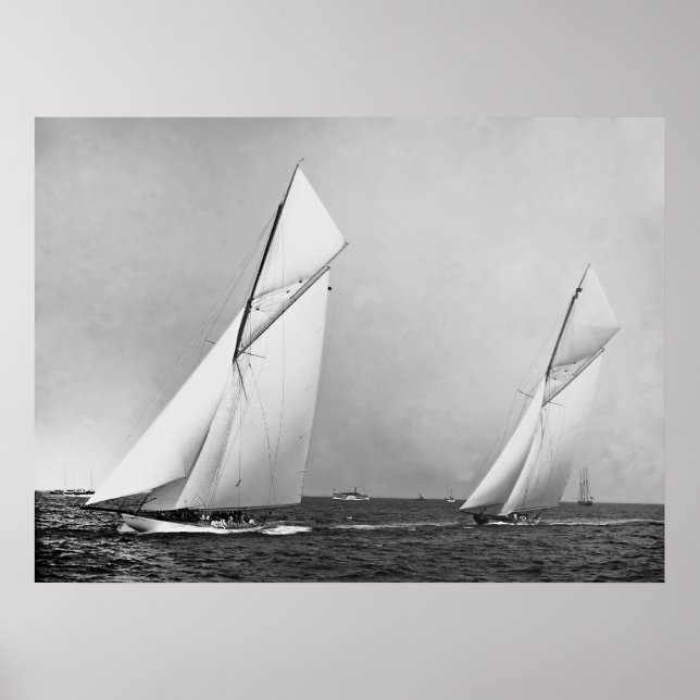 Pôster Columbia & Shamrock 1898 (Frente)