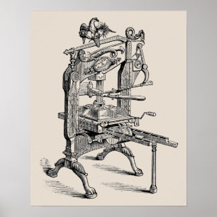 Poster Columbian da imprensa da mão da tipografia