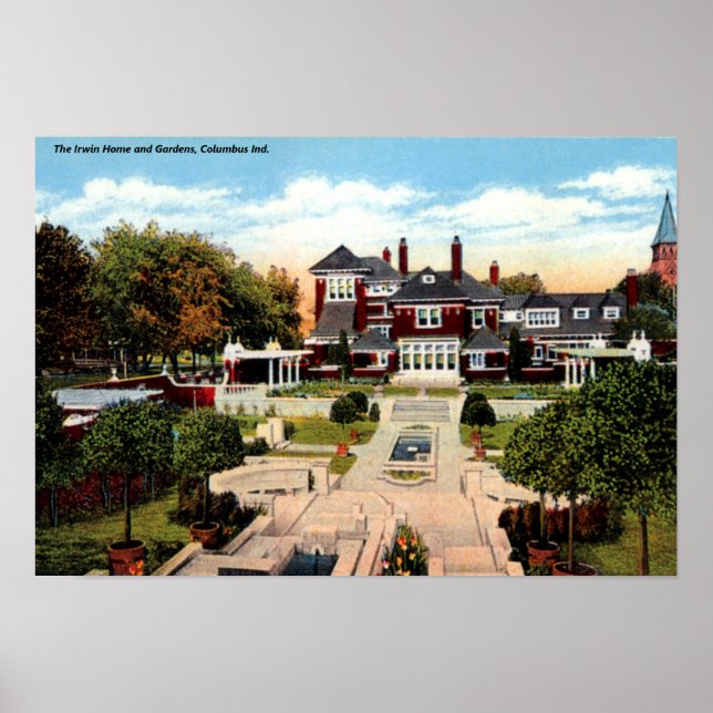 Poster Columbus Indiana The Irwin Family Home (Frente)
