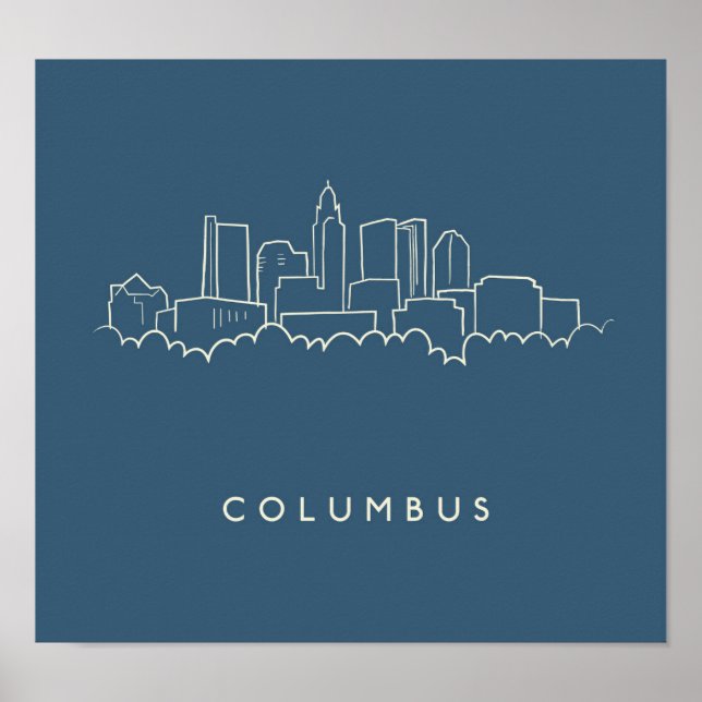 Poster Columbus, Ohio Skyline (Frente)