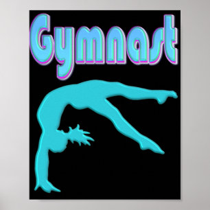 Poster Coluna do Gymnast Back Handspring Passo Para Fora