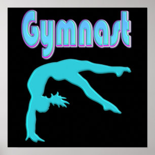Poster Coluna do Gymnast Back Handspring Passo Para Fora