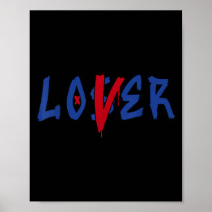 Poster Coluna do Lover do Perdedor Tê Cor Azul Coração Ra