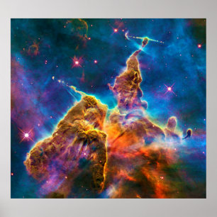 Poster Coluna e jatos na nebulosa de Carina, ZGOS