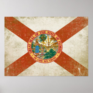 Poster com a bandeira afligida de Florida