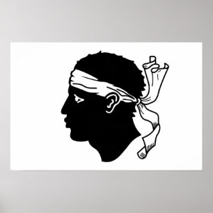 Poster com a bandeira de Córsega, France