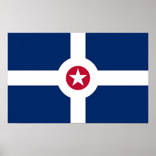 Poster com a bandeira de Indianapolis, EUA