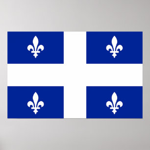 Poster com a bandeira de Quebeque, Canadá