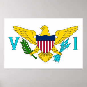 Poster com a bandeira de Virgin Islands, EUA