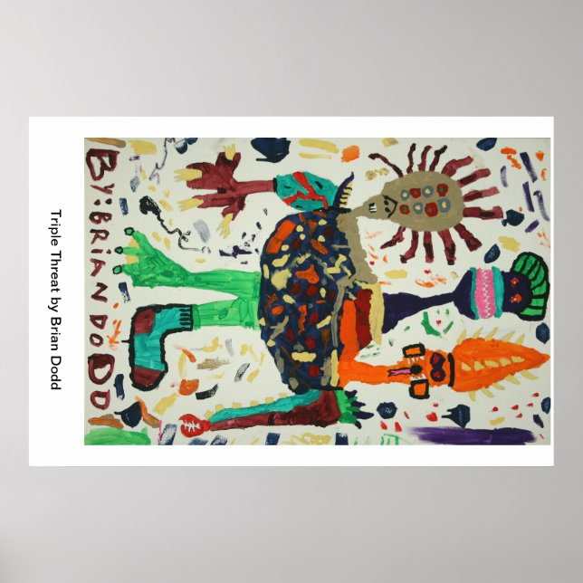 Poster com ameaça tripla (Frente)