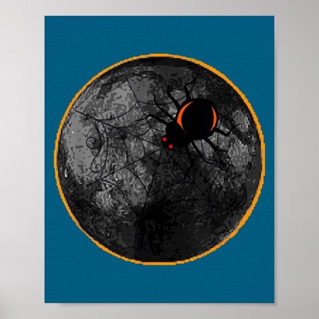 Poster Com Aranha Teia Arácnido Lua Solar (Frente)