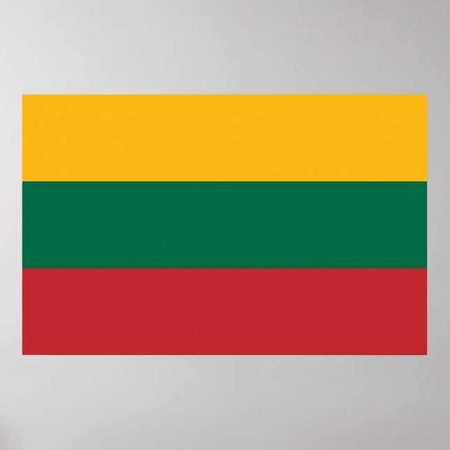 Poster com bandeira da Lituânia (Frente)