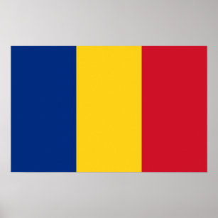 Poster com bandeira da Romênia