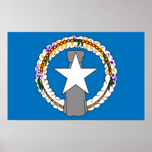 Poster com Bandeira das Ilhas Mariana Nortes