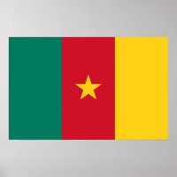 Poster com bandeira dos Camarões