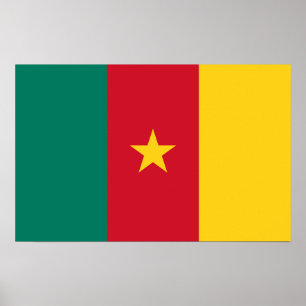 Poster com bandeira dos Camarões