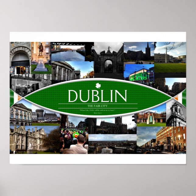Poster com Cenas de Dublin (Frente)