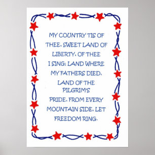 Poster com design da canção de América