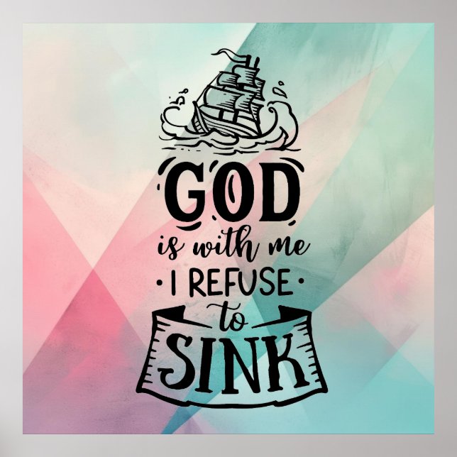 Poster Com Deus eu me recuso a afundar (Frente)