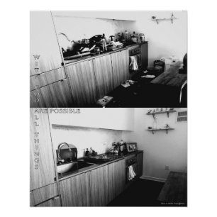 Pôster Com Deus todas as coisas são possíveis, antes e de