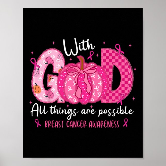 Poster Com Deus, Todas As Coisas São Possíveis Meninas, M (Frente)