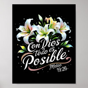 Poster Com Deus Tudo é Possível Mateus 19_26 Presente