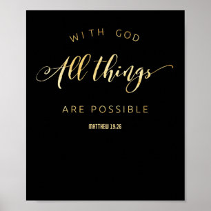 Poster Com Deus, tudo é possível, Matthew 19:26