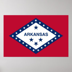Poster com Flag do Arkansas, EUA