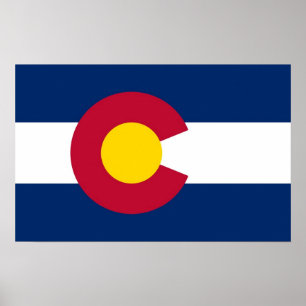 Poster com Flag do Colorado, EUA
