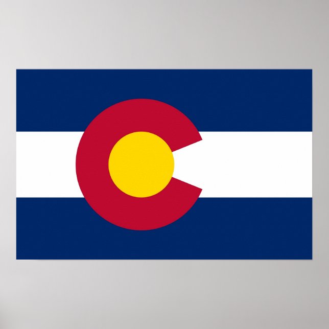 Poster com Flag do Colorado, EUA (Frente)