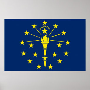 Poster com Flag of Indiana, EUA