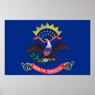 Poster com Flag of North Dakota, EUA