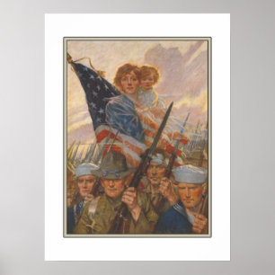 Poster com impressão americano da propaganda de