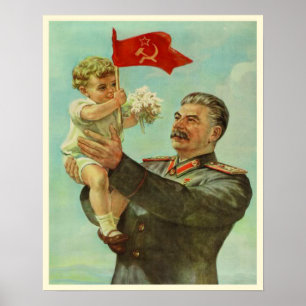 Poster com impressão da propaganda de Stalin do