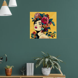 Poster com Impressão de Arte Valor com Flower Wrea