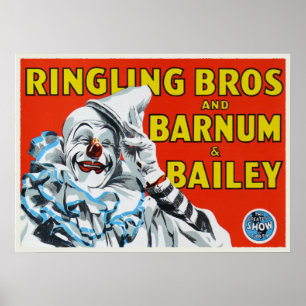 Poster com impressão do palhaço de circo do