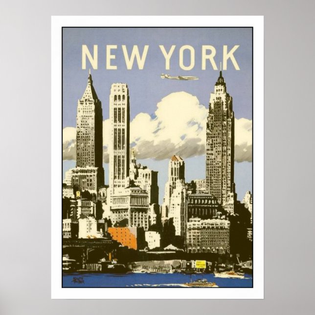 Poster com Legal Vintage New York Impressão (Frente)