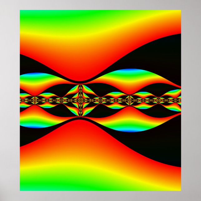 Poster com Mandelbrot Fractal (Frente)