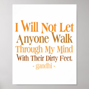 Pôster Com minhas citações Gandhi da mente