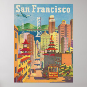 Poster com motriz de San Francisco do vintage