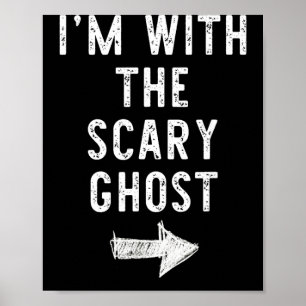 Poster com O Casal de Halloween Engraçado Fantasma Assust