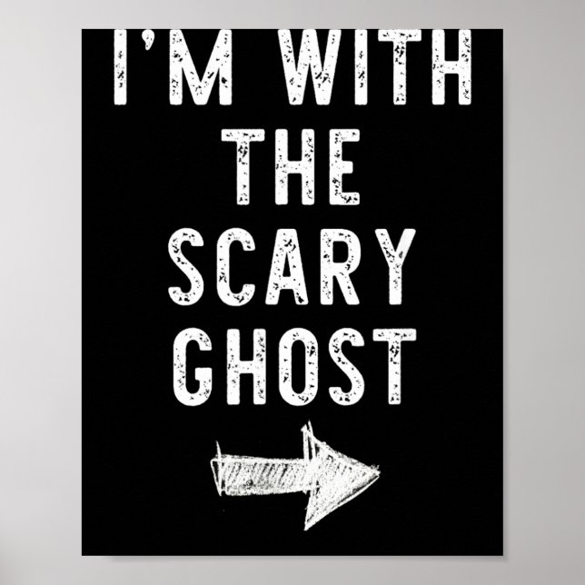 Poster com O Casal de Halloween Engraçado Fantasma Assust (Frente)