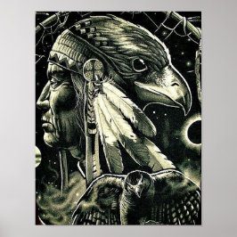 Poster com pintura de nativo americano