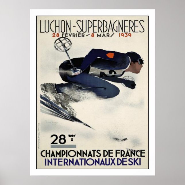 Poster com Poster de esqui Legal da França (Frente)