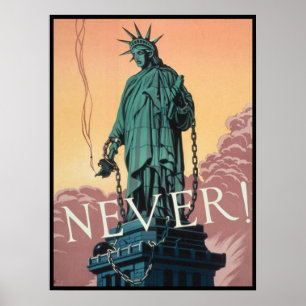 Poster com propaganda americana de WWII