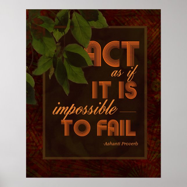 Poster com Proverbo Africano (Frente)