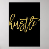 Poster com símbolo Hustle Gold Foil Impressão de 2