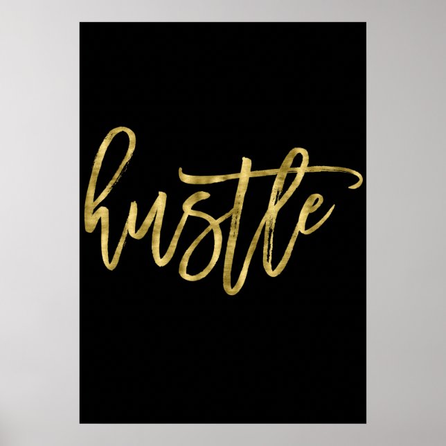 Poster com símbolo Hustle Gold Foil Impressão de 2 (Frente)